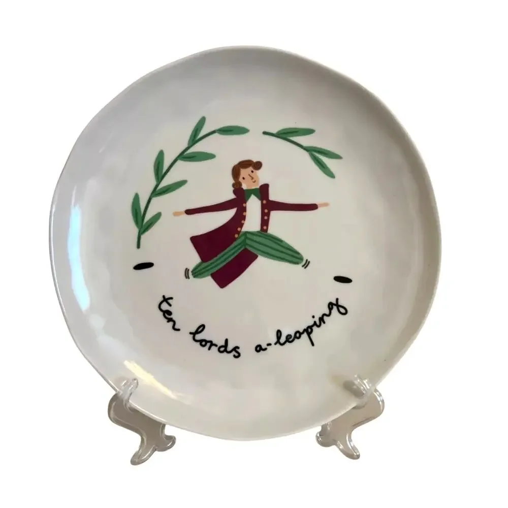 12 Days of Christmas Melamine Plate Set of 12 Salad Snack Plates NIB HOLIDAY